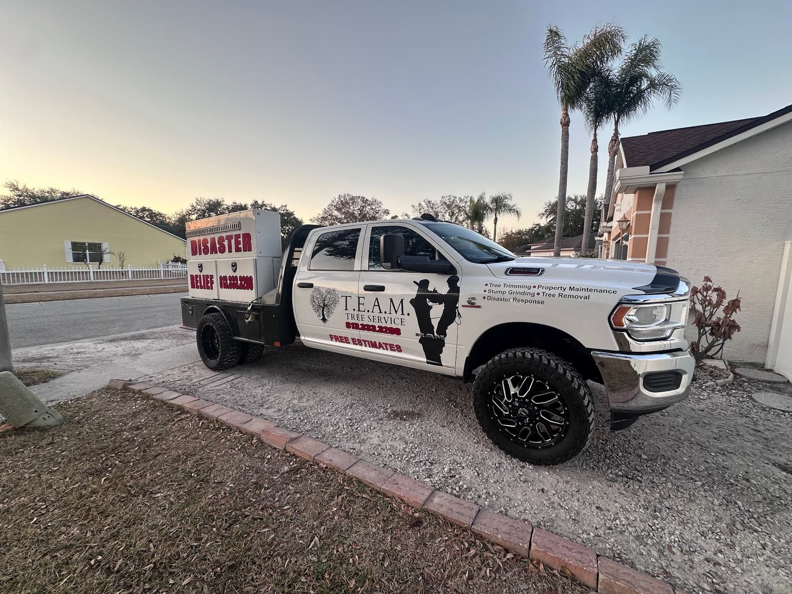 T.E.A.M. Tree Service branded work truck - Tampa Bay